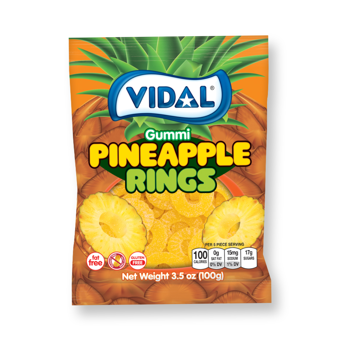 VIDAL PINEAPPLE RINGS GUMMI 100G