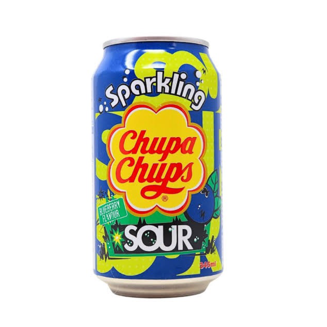 CHUPA CHUPS Sparkling SOUR Blueberry Flavour 345ml