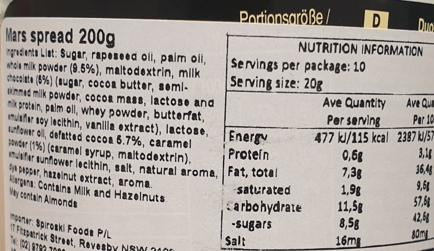 MARS Spread 200g