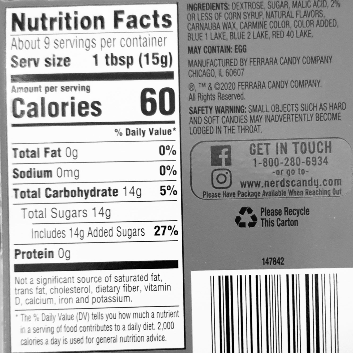 NERDS Grape & Strawberry Candy 141g