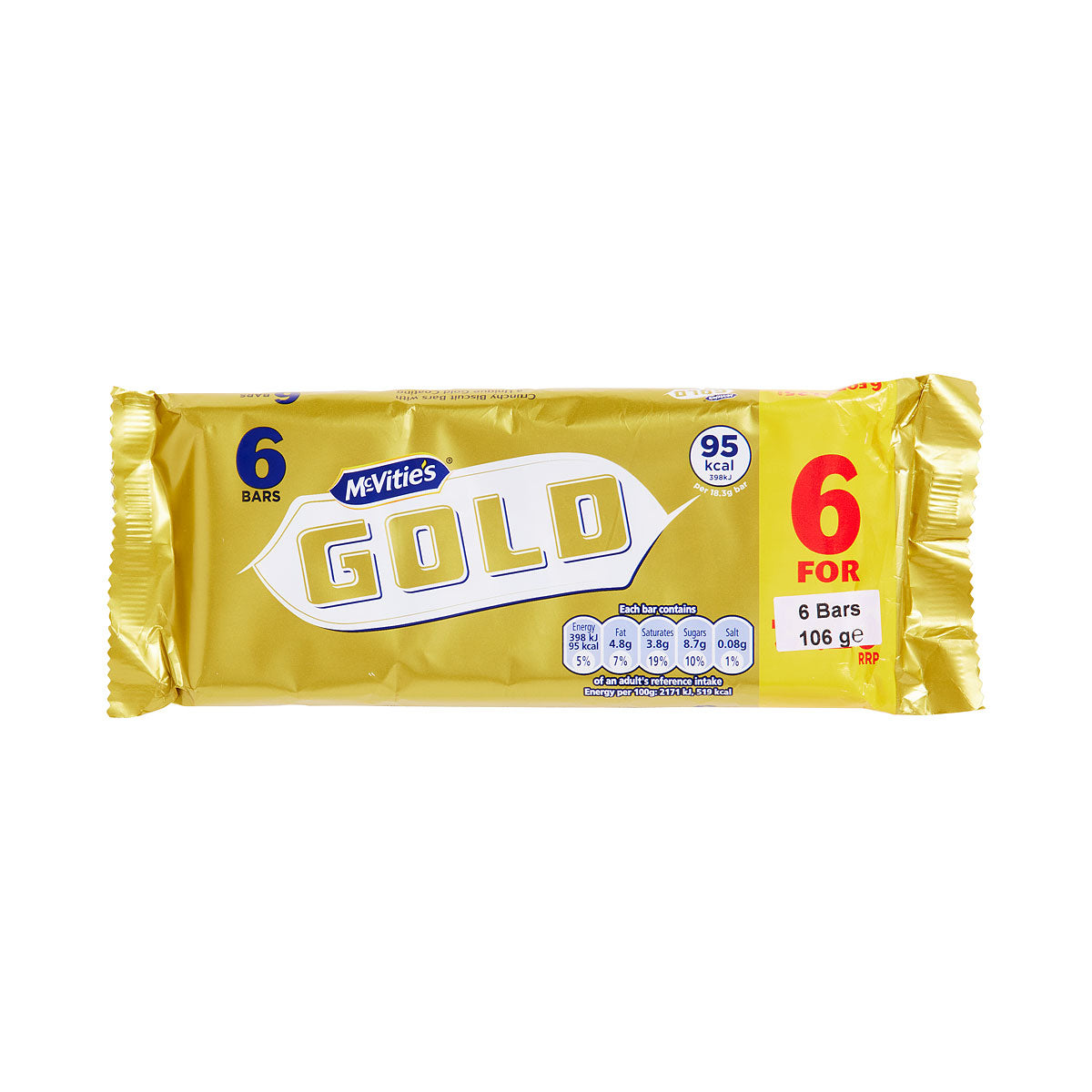 Mcvities Gold Chocolate 6PK 106g