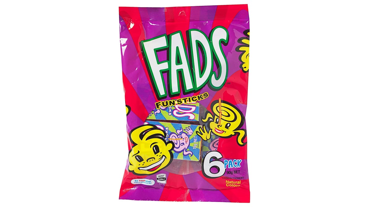 FADS Fun Sticks 6 Pack 90g NET