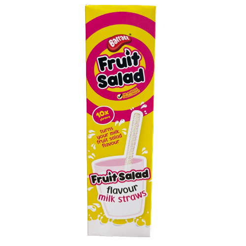 Fruit Salad flavour milk straws 10x straws 60g