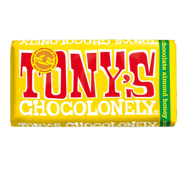 TONY'S CHOCOLONELY MILK CHOCOLATE HONEY ALMOND NOUGAT 180G