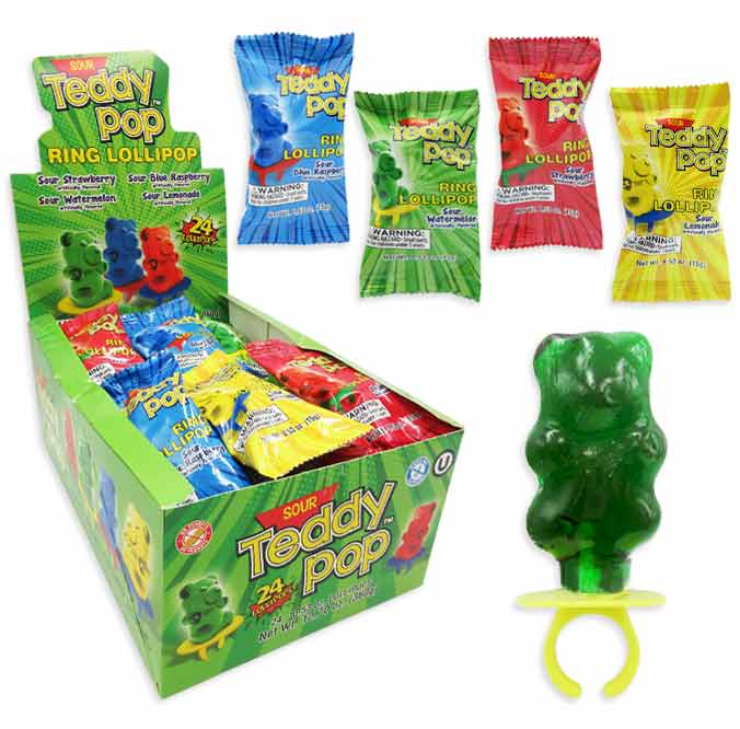 TEDDY POP Sour Ring Lollipop 15g