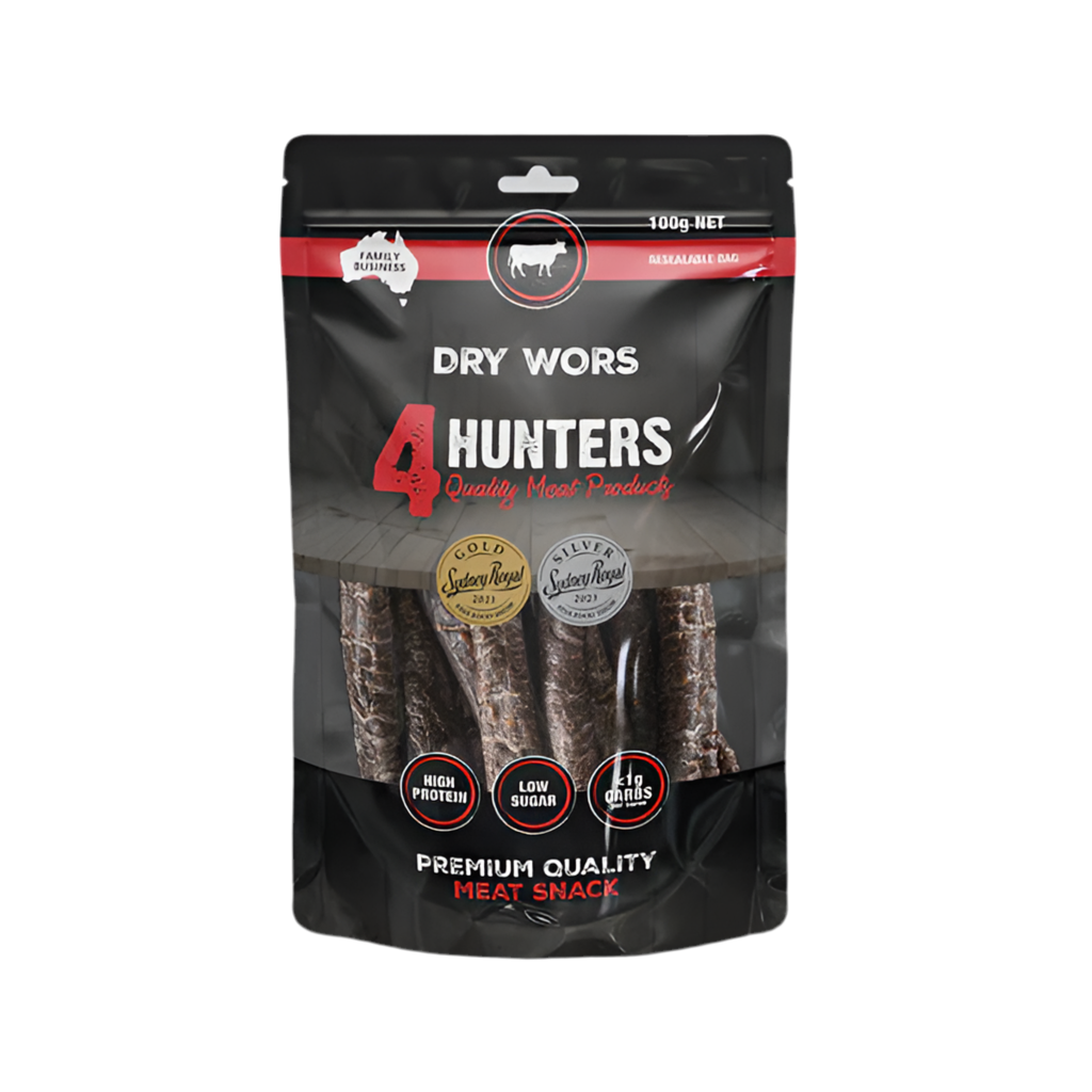 4 Hunters Dry Wors Premium Meat Snack 100g