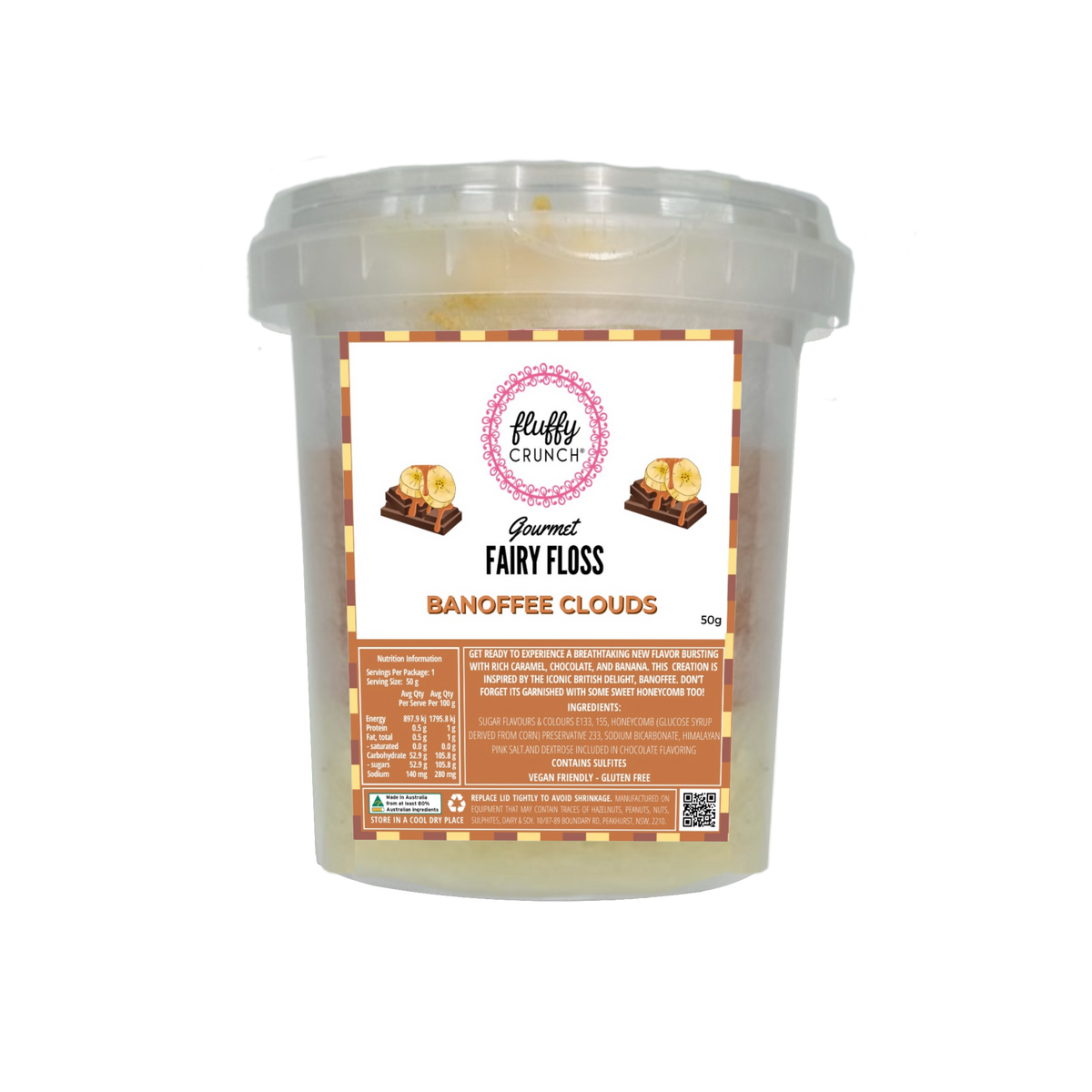 Fluffy crunch BANOFFEE CLOUDS fairy floss