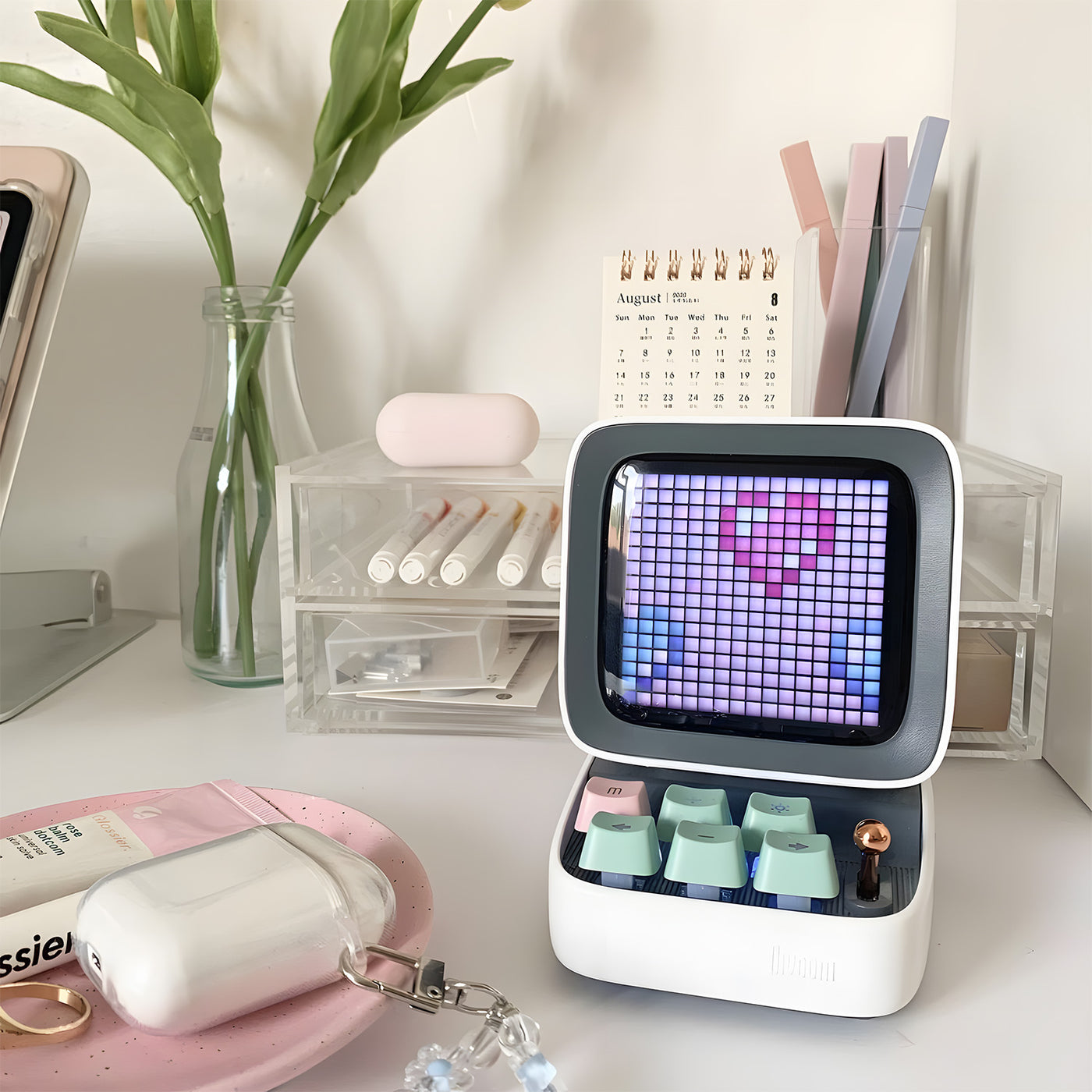 Divoom Ditoo-Pro Retro Pixel Art Bluetooth Speaker White