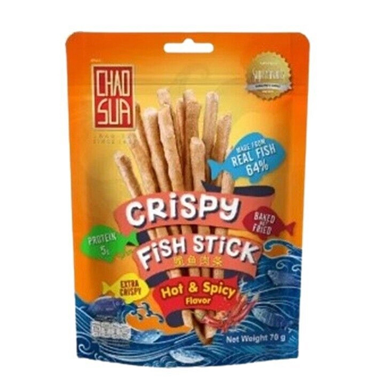 Chao Sua Crispy Fish Stick Hot & Spicy 50g