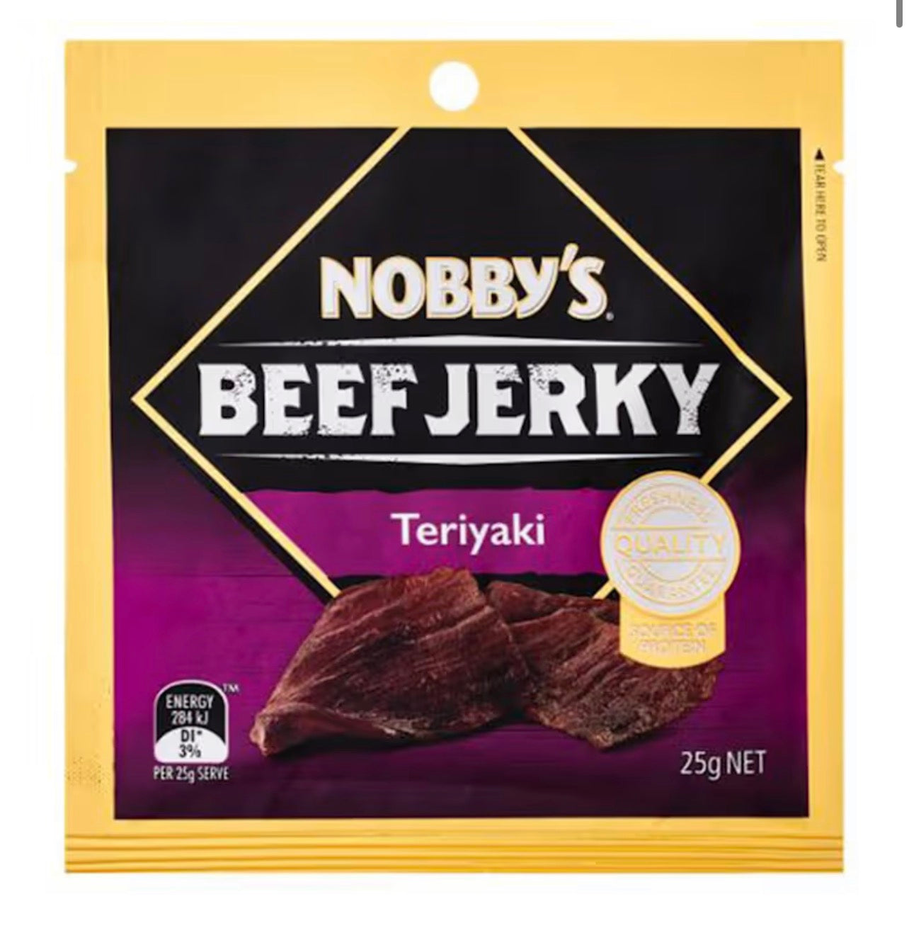 Nobby’s Beef Jerky Teriyaki 25g