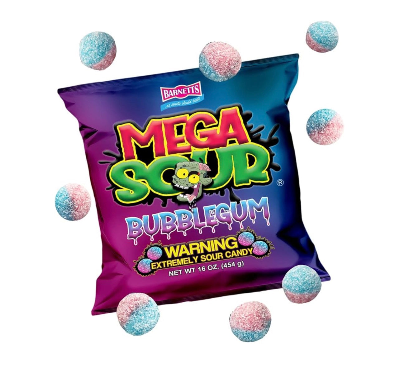 Barnetts Mega Sour Bubblegum 104g