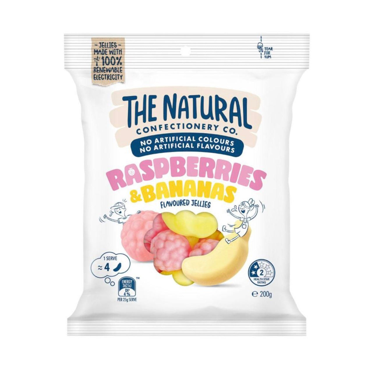 The Natural Confectionery Co Raspberries & Bananas 200g