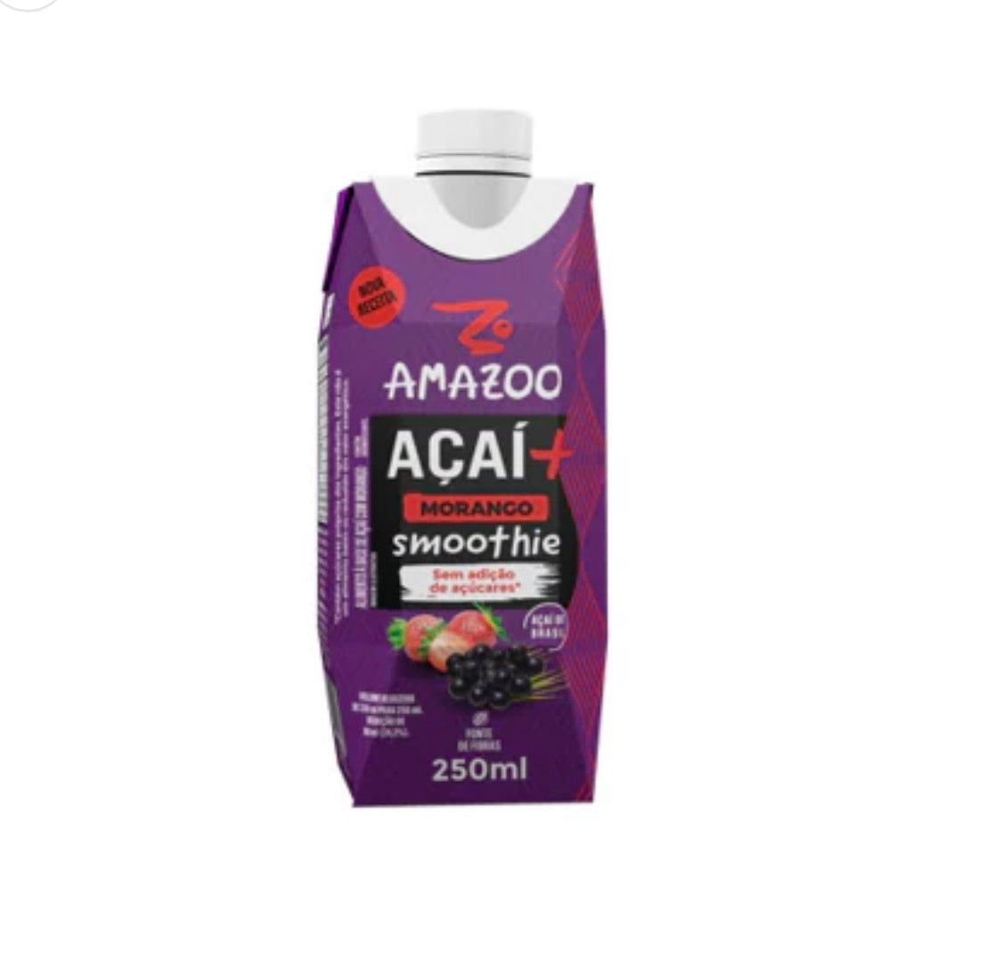 Amazoo Acai Morango Smoothie Zero 250ml