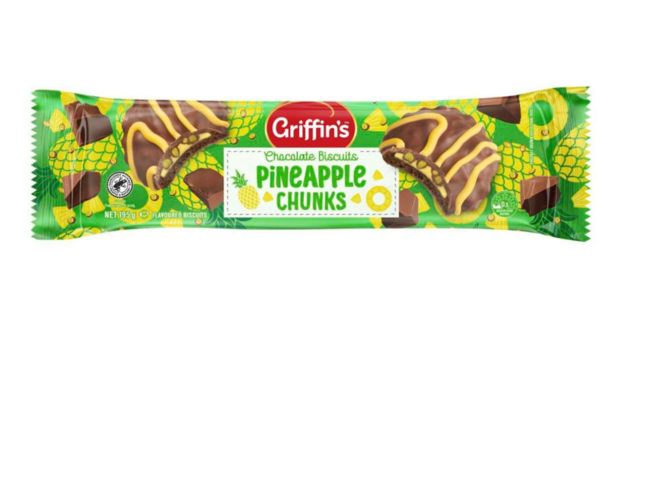 Griffin’s Pineapple Chunks Chocolate Biscuits 195g
