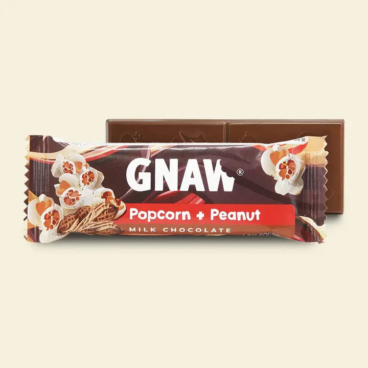 Gnaw Popcorn + Peanut Milk Chocolate 35g