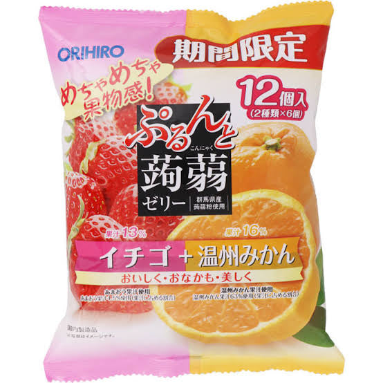 Orihiro Konjac Jelly Pouch, Strawberry + Mandarin 240g