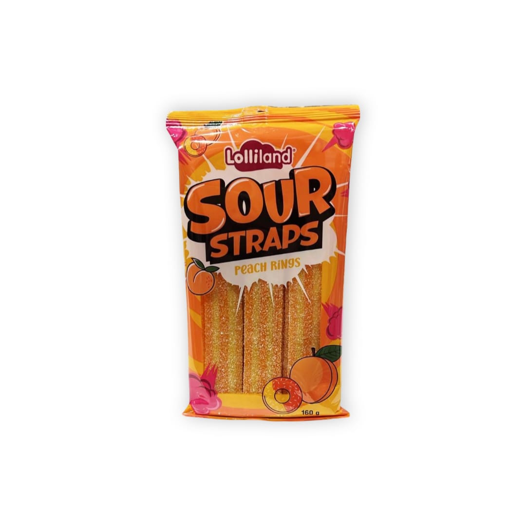 Lolliland Sour Straps Peach Rings 160g