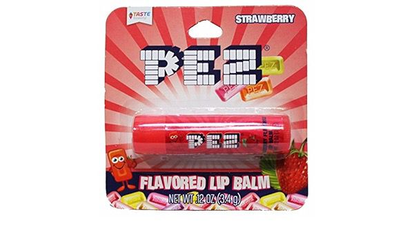 Pez strawberry lip balm