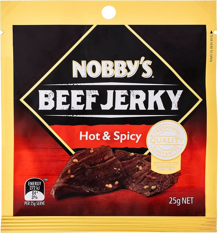 Nobby’s Beef Jerky Hot & Spicy 25g