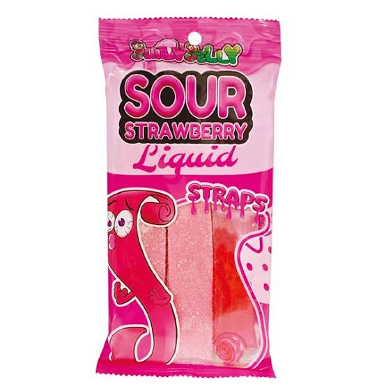 Juicy Jelly Sour Strawberry Liquid Straps 160g