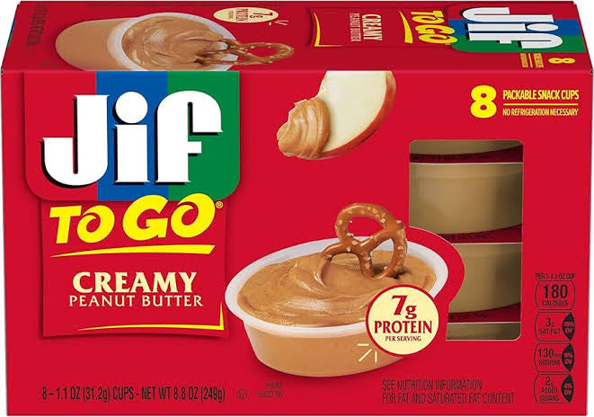 Jif To Go Creamy Peanut Butter 8pk 249g