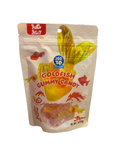 JUICY JELLY 360° 3D Goldfish Gummy Candy 100g