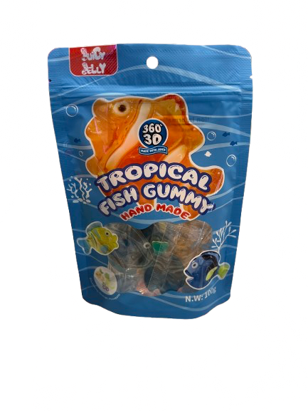 JUICY JELLY 360° 3D Tropical Fish Gummy Candy 100g