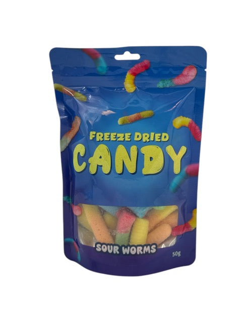 Freeze Dried Candy Sour Worms 50g