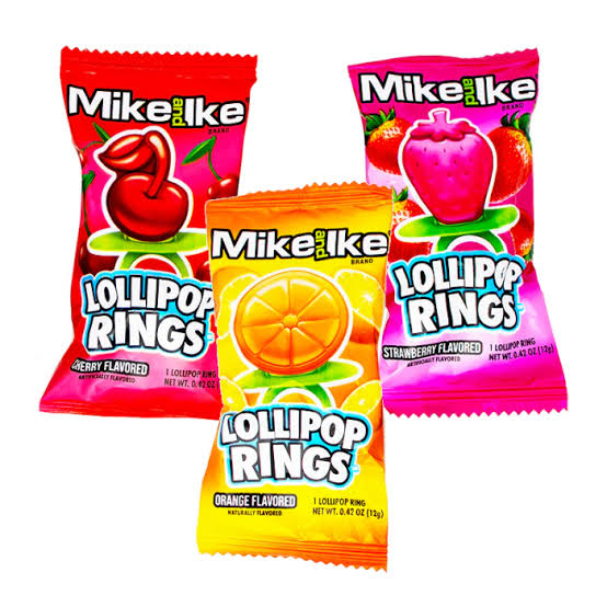 Mike & Ike Lollipop Rings 12g