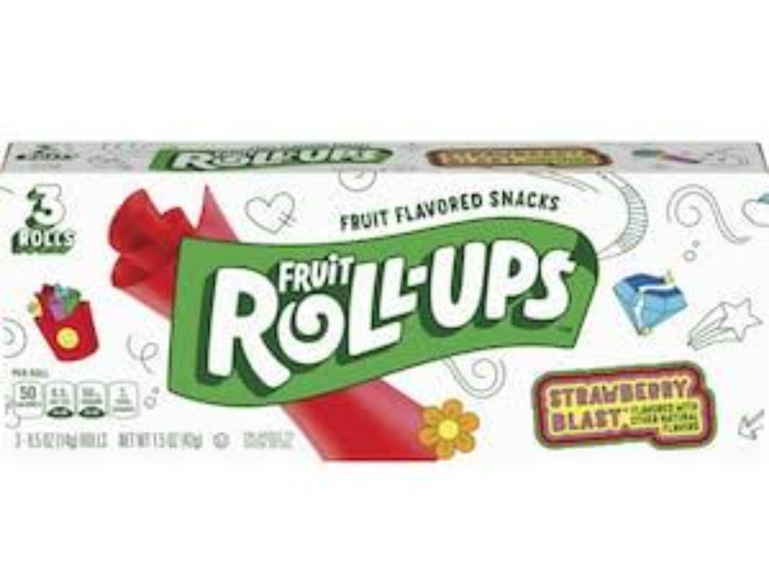 FRUIT ROLL UPS 3 Pack Strawberry Blast 42g