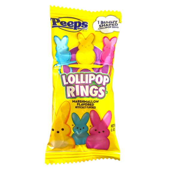 PEEPS Lollipop Rings Marshmallow 12g