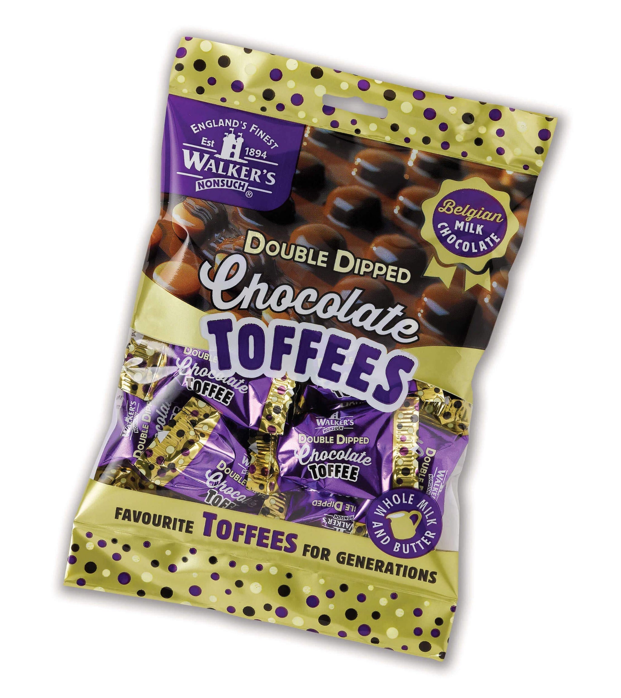 DOUBLE DIPPED CHOCOLATE TOFFEES 135g