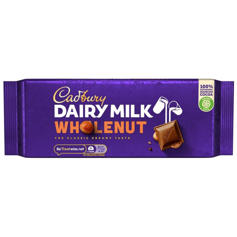 Cadbury Dairy Milk UK Wholenut 180g