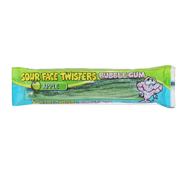 Face Twisters Sour Bubble Gum Apple 56g