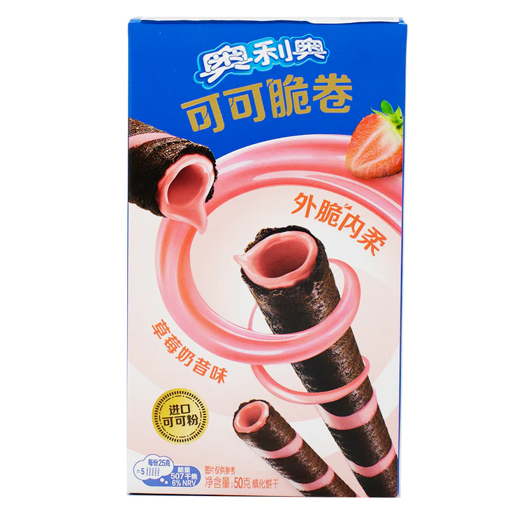 OREO Crunchy Roll Strawberry 50g