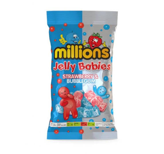 MILLIONS Jelly Babies Strawberry & Bubblegum 190g