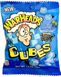 WARHEADS Blue Raspberry Cubes 99g