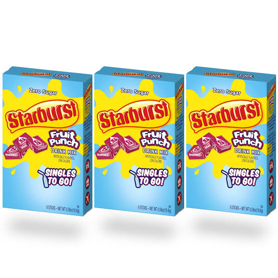 STARBURST Zero Sugar Fruit Punch Drink Mix Singles To Go 16.6g