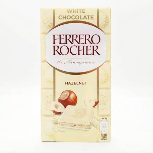 FERRERO ROCHER white Chocolate Block - Hazelnut 90g