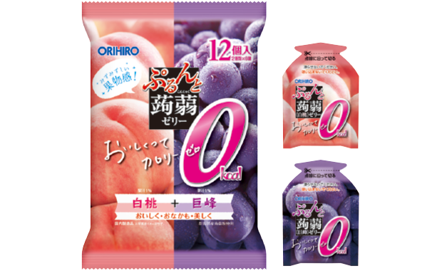 Orihiro Konjac Jelly Pouch, 0 kcal White Peach + Kyoho 216g