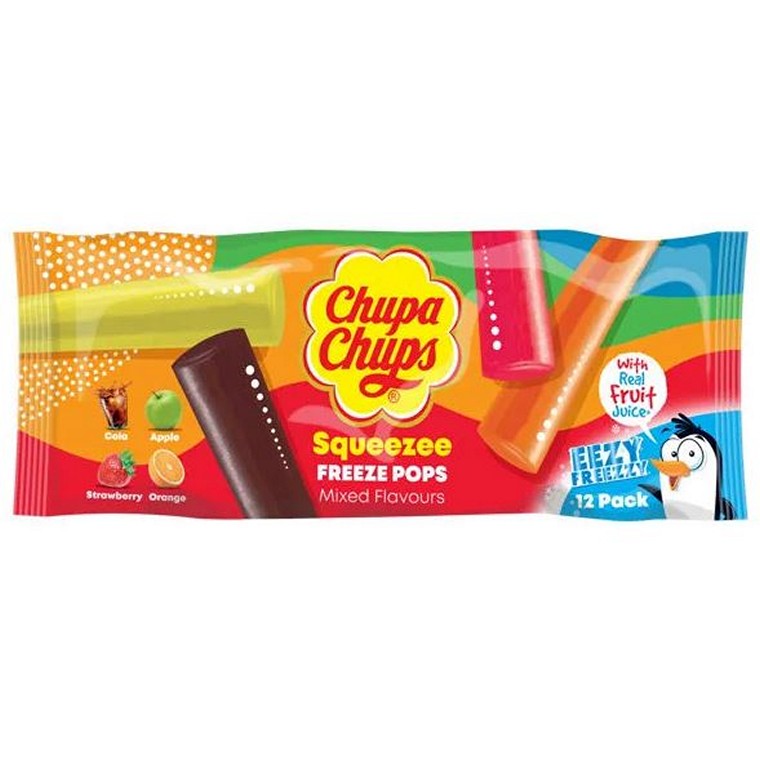 Chupa Chups Squeeze Freeze Pops Mixed Flavours 12 pops