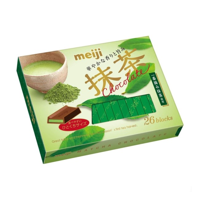 Meiji Matcha Chocolate 26 blocks 120g