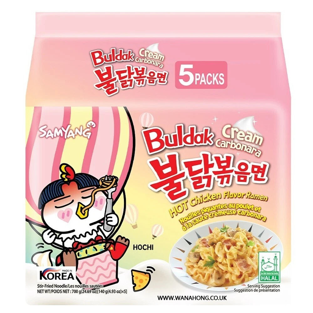SAMYANG BULDAK CREAM CARBONARA RAMEN (140G X 5)