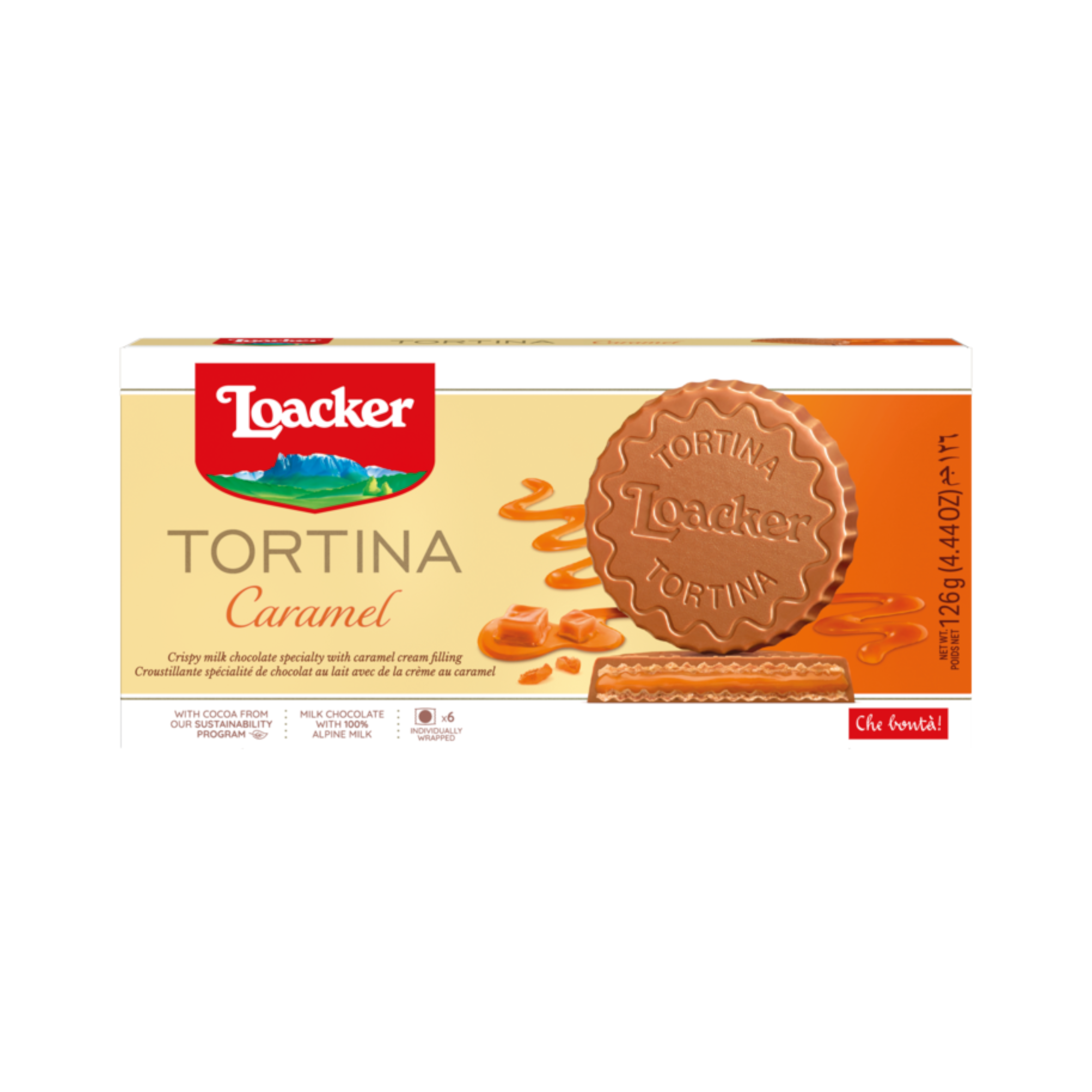 Loacker Wafers Caramel Tortina Milk Chocolate Biscuits 126g