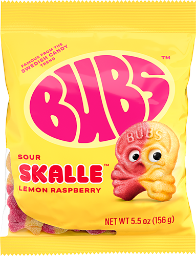 Bubs Sour Skalle lemon raspberry 156g