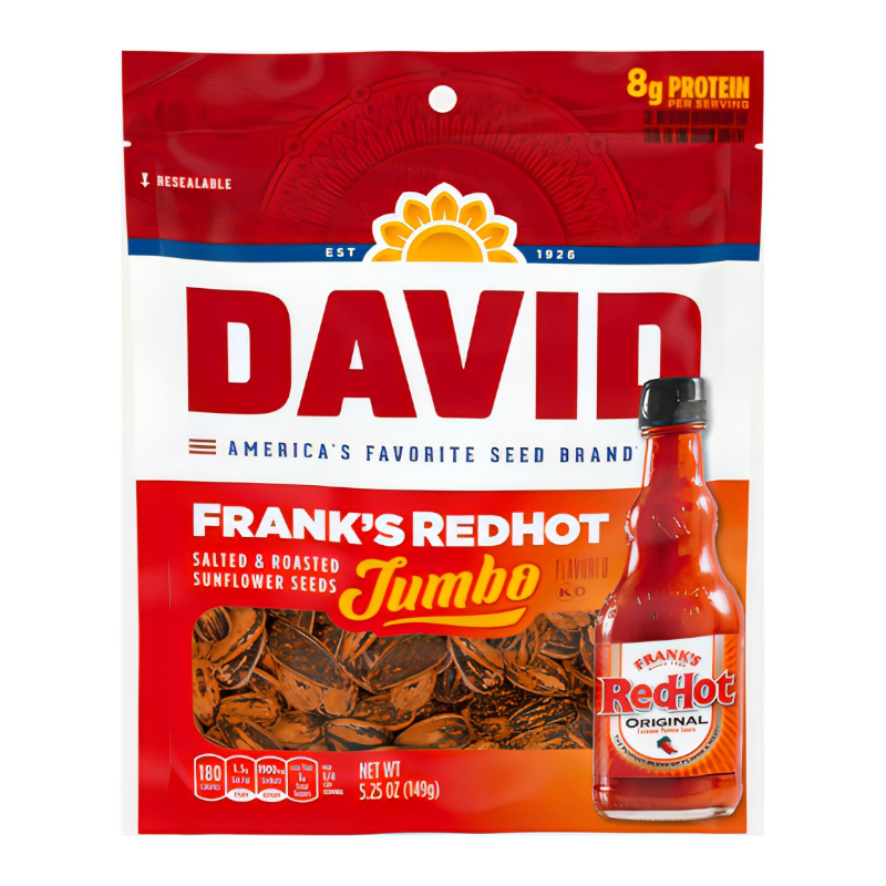 DAVID Aaron Judge Limited Edition, Red Hot, Salted & Rosted Jumbo sunflower seeds 149g