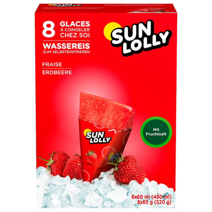 Sun Lolly Ice lollies Strawberry x8 480ml