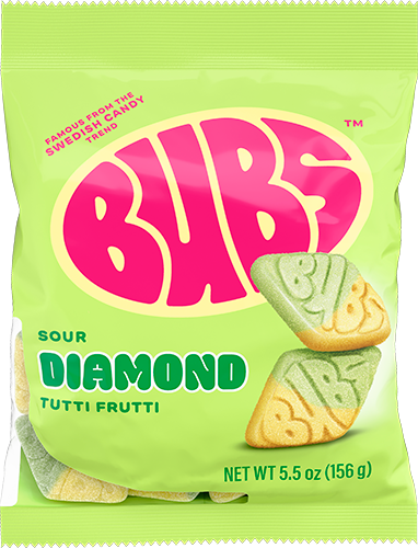 Bubs Sour Diamond Tutti Frutti 156g