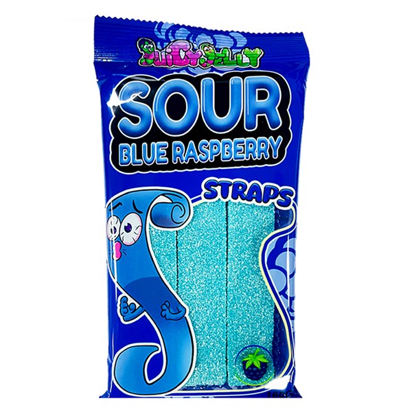 Juicy Jelly Sour blue Raspberry Straps 160g