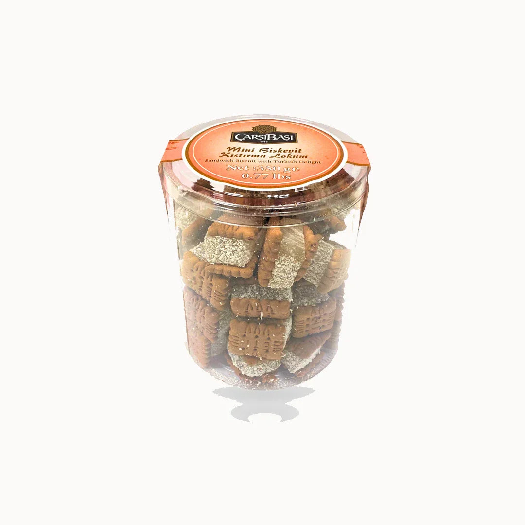 CarsiBasi Sandwich Biscuits With Rose Turkish Delight 350g